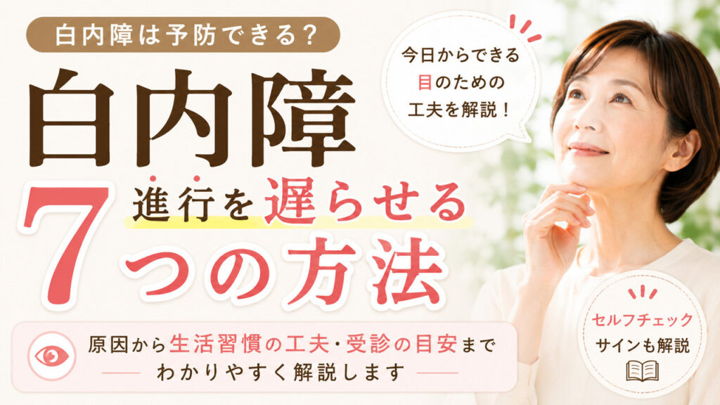 白内障は予防できる？進行を遅らせる7つの方法