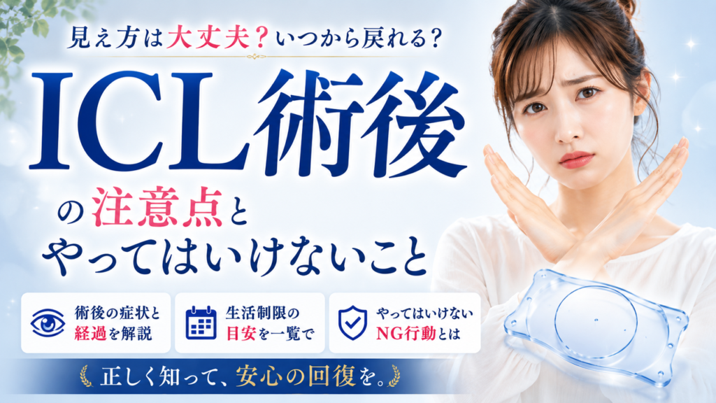 ICL術後の注意点ややってはいけないこと｜症状・生活制限・回復期間を徹底解説